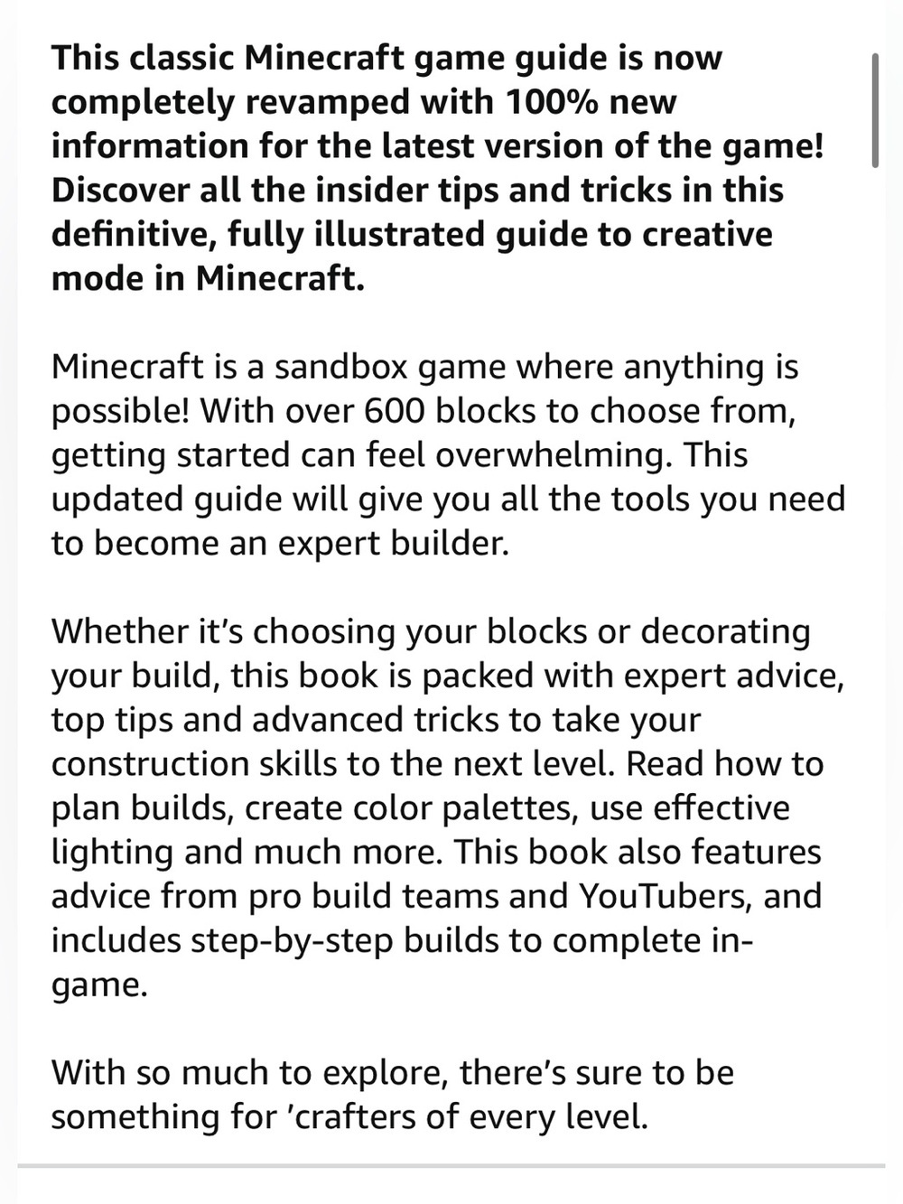 Minecraft Guide to Creative Updated & Revised Hardcover Book Gold Green - Picture 4 of 4